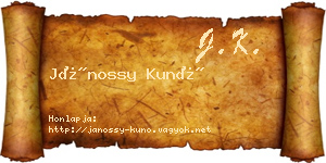Jánossy Kunó névjegykártya